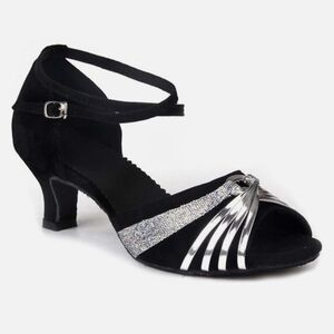 Chic Black and Silver Women's Heels